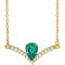 14K Yellow Lab-Grown Emerald & .06 CTW Natural Diamond 18