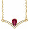 14K Yellow Natural Ruby & .06 CTW Natural Diamond 16
