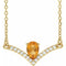 14K Yellow Natural Citrine & .06 CTW Natural Diamond 16