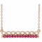 14K Rose Natural Ruby Infinity-Inspired Bar 18