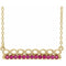 14K Yellow Natural Ruby Infinity-Inspired Bar 16