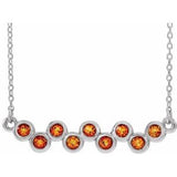 Platinum Natural Citrine Bezel-Set Bar 16-18" Necklace
