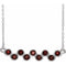 Platinum Natural Mozambique Garnet Bezel-Set Bar 16-18
