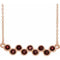 14K Rose Natural Mozambique Garnet Bezel-Set Bar 16-18