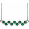 Platinum Lab-Grown Emerald Bezel-Set Bar 16-18