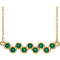 14K Yellow Natural Emerald Bezel-Set Bar 16-18