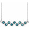 14K White Natural Aquamarine Bezel-Set Bar 16-18