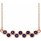14K Rose Lab-Grown Alexandrite Bezel-Set Bar 16-18