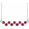 Sterling Silver Natural Ruby Bezel-Set Bar 16-18