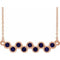 14K Rose Lab-Grown Blue Sapphire Bezel-Set Bar 16-18