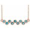 14K Rose Natural Blue Zircon Bezel-Set Bar 16-18