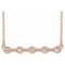 14K Rose 1/6 CTW Natural Diamond Bezel-Set Bar 16