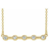 14K Yellow 1/6 CTW Natural Diamond Bezel-Set Bar 16" Necklace
