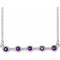 Platinum Natural Amethyst Bezel-Set Bar 16