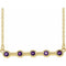 14K Yellow Natural Amethyst Bezel-Set Bar 18