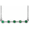 Sterling Silver Natural Emerald Bezel-Set Bar 16