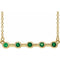 14K Yellow Natural Emerald Bezel-Set Bar 16