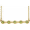 14K Yellow Natural Peridot Bezel-Set Bar 18