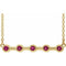 14K Yellow Natural Pink Tourmaline Bezel-Set Bar 18