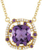 14K Yellow Gold Natural Amethyst & 1/6 CTW Natural Diamond 16
