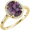 14K Yellow 10x8 mm Lab-Grown Alexandrite & .06 CTW Natural Diamond Ring