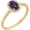 14K Yellow 7x5 mm Lab-Grown Alexandrite & .03 CTW Natural Diamond Ring