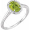 14K White 8x6 mm Natural Peridot & .04 CTW Natural Diamond Ring