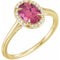 14K Yellow 8x6 mm Natural Pink Tourmaline & .04 CTW Natural Diamond Ring