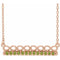 14K Rose Natural Peridot Infinity-Inspired Bar 16