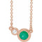 14K Rose Natural Emerald & .02 CTW Natural Diamond 16