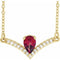 14K Yellow Natural Mozambique Garnet & .06 CTW Natural Diamond 18