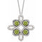 Platinum Natural Peridot & 1/6 CTW Natural Diamond Clover 18