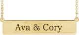 14K Yellow Gold Be Posh® Engravable Bar 19 1/2" Necklace