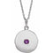 14K White Natural Amethyst Disc 16-18
