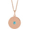 14K Rose Natural Blue Zircon Disc 16-18