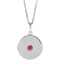 Sterling Silver Natural Pink Tourmaline Disc 16-18