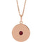 14K Rose Lab-Grown Ruby Disc 16-18