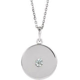 14K White 1/10 CTW Natural Diamond Disc 16-18" Necklace