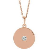 14K Rose 1/10 CTW Natural Diamond Disc 16-18" Necklace