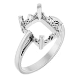 18K X1 White 10x8 mm Emerald Ring Mounting