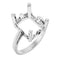 18K X1 White 12x10 mm Emerald Ring Mounting