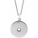 14K White 3 mm Round Disc 16-18" Necklace Mounting