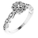 Platinum 4.1 mm Round Halo-Style Ring Mounting