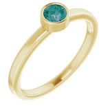 14K Yellow 4 mm Round Alexandrite Ring