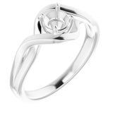 14K X1 White4.8 mm Round Ring Mounting