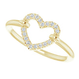 14K Yellow Gold .07 CTW Natural Diamond Heart Ring