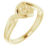 10K Yellow4.4 mm Round Ring Mounting