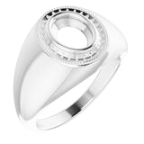 Sterling Silver 8x6 mm Oval Halo-Style Ring Mounting