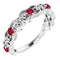 14K White Natural Ruby & .02 CTW Natural Diamond Scroll Ring