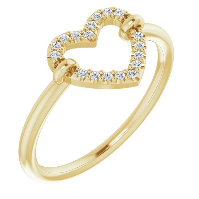 14K Yellow Gold .07 CTW Natural Diamond Heart Ring